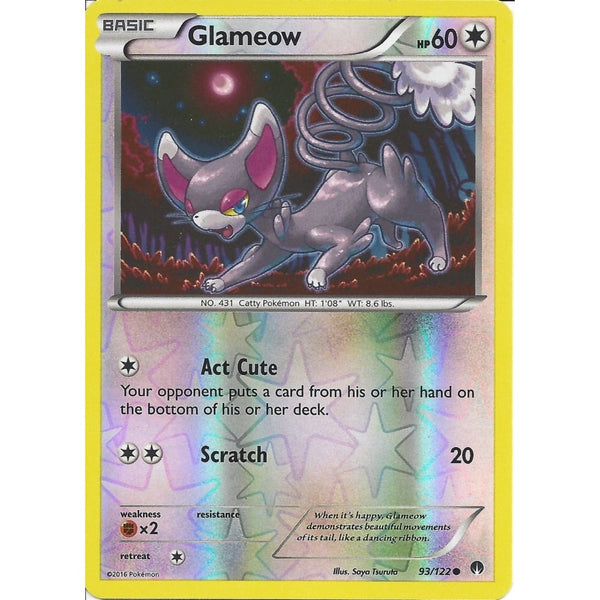 Pokemon XY BREAK-POINT - GLAMEOW 93/122 REV-ERSE HOLO