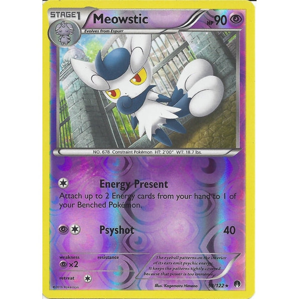 Pokemon XY BREAK-POINT - MEOWSTIC 59/122 REV-ERSE HOLO