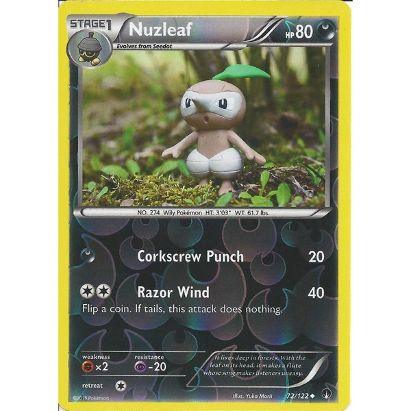 Pokemon XY BREAK-POINT - NUZLEAF 72/122 REV-ERSE HOLO