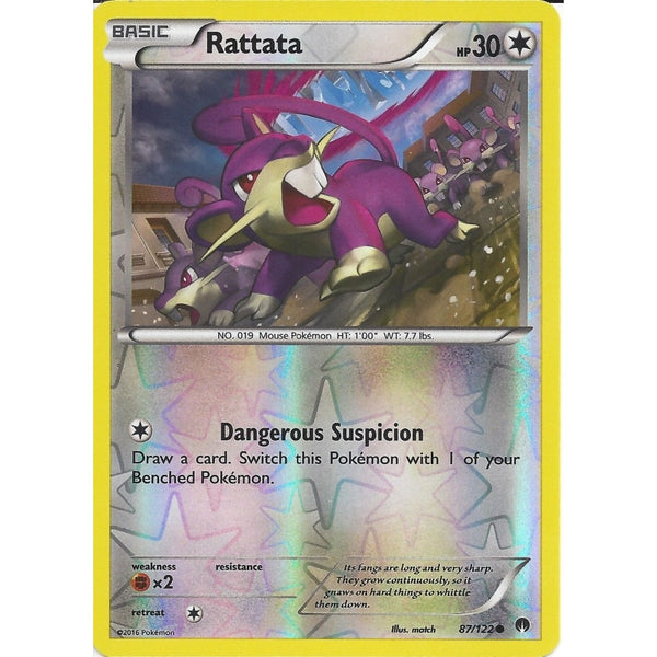 Pokemon XY BREAK-POINT - RATTATA 87/122 REV-ERSE HOLO