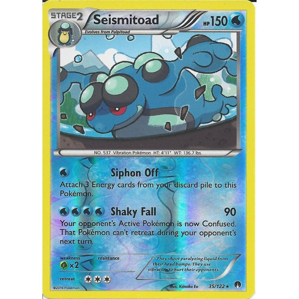 Pokemon XY BREAK-POINT - SEISMITOAD 35/122 REV-ERSE HOLO