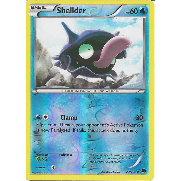 Pokemon XY BREAK-POINT - SHELLDER 23/122 REV-ERSE HOLO
