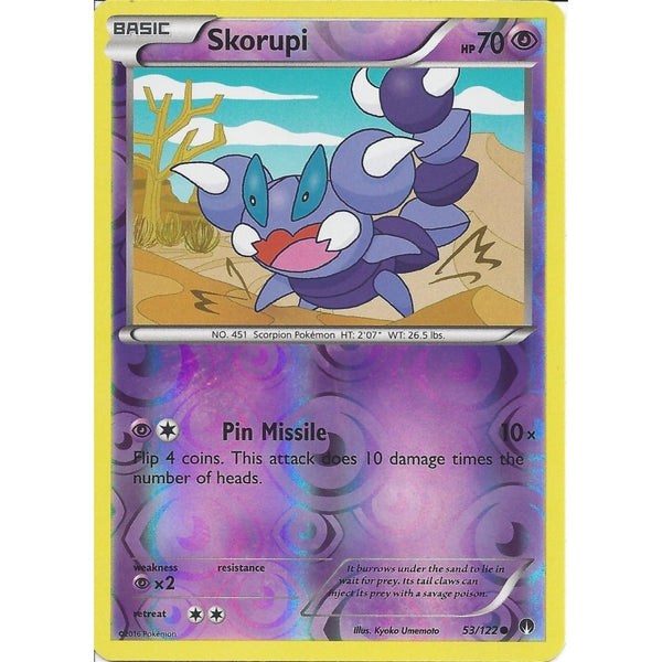 Pokemon XY BREAK-POINT - SKORUPI 53/122 REV-ERSE HOLO