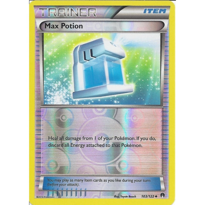 Pokemon XY BREAK-POINT - TRAINER- MAX POTION 103/122 REV-ERSE HOLO - Recaptured LTD Pokemon XY BREAK-POINT - TRAINER- MAX POTION 103/122 REV-ERSE HOLO - Recaptured LTD