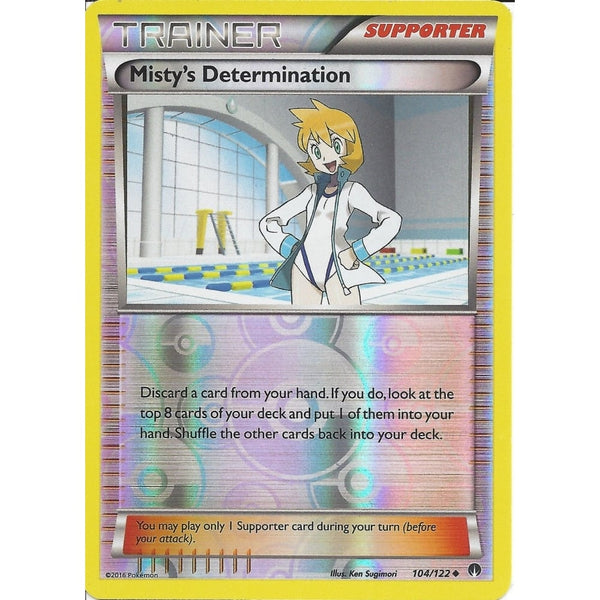 Pokemon XY BREAK-POINT TRAINER- MISTY'S DETERMINATION 104/122 REV-ERSE HOLO