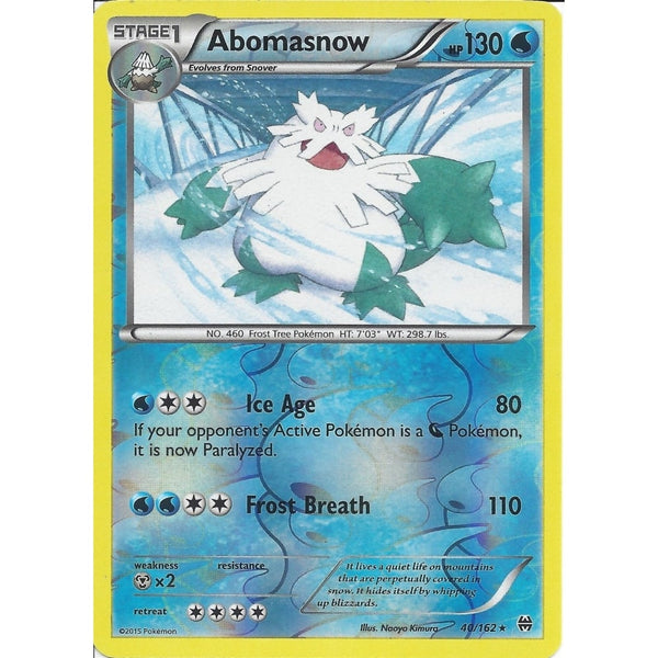 Pokemon XY BREAK THROUGH - ABOMASNOW 40/162 REVERSE HOLO