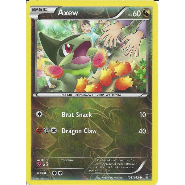 Pokemon XY BREAK THROUGH - AXEW 109/162 REVERSE HOLO
