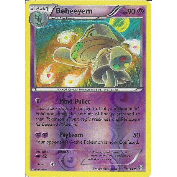 Pokemon XY BREAK THROUGH - BEHEEYEM 74/162 REVERSE HOLO