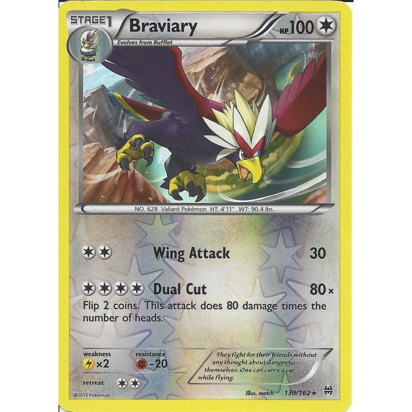 Pokemon XY BREAK THROUGH - BRAVIARY 130/162 REVERSE HOLO