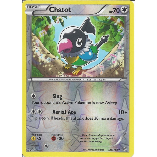 Pokemon XY BREAK THROUGH - CHATOT 128/162 REVERSE HOLO