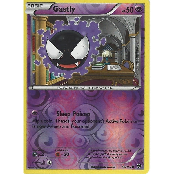 POKEMON XY BREAK THROUGH - GASTLY 58/162 REV HOLO