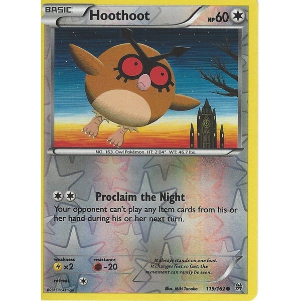 POKEMON XY BREAK THROUGH - HOOTHOOT 119/162 REV HOLO