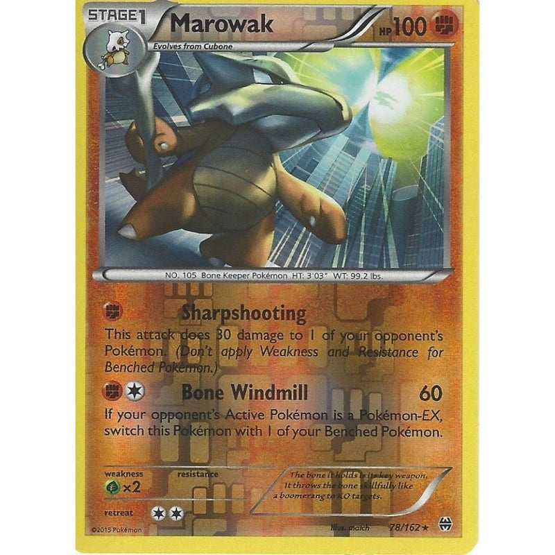 POKEMON XY BREAK THROUGH - MAROWAK 78/162 REV HOLO - Recaptured LTD POKEMON XY BREAK THROUGH - MAROWAK 78/162 REV HOLO - Recaptured LTD