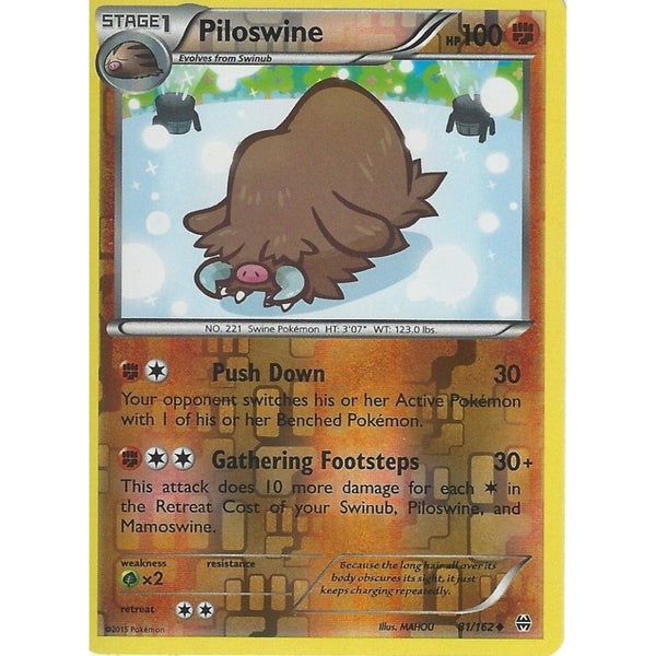 POKEMON XY BREAK THROUGH - PILOSWINE 81/162 REV HOLO