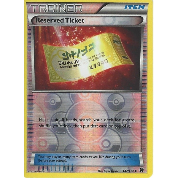 POKEMON XY BREAK THROUGH - RESERVED TICKET 147/162 REV HOLO