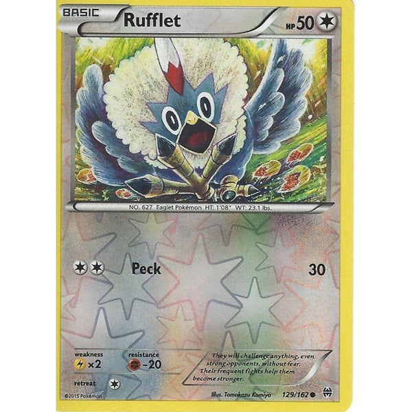 POKEMON XY BREAK THROUGH - RUFFLET 129/162 REV HOLO