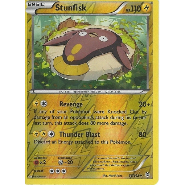 POKEMON XY BREAK THROUGH - STUNFISK 56/162 REV HOLO