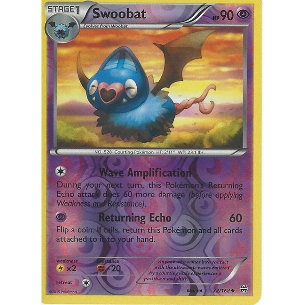 POKEMON XY BREAK THROUGH - SWOOBAT 72/162 REV HOLO