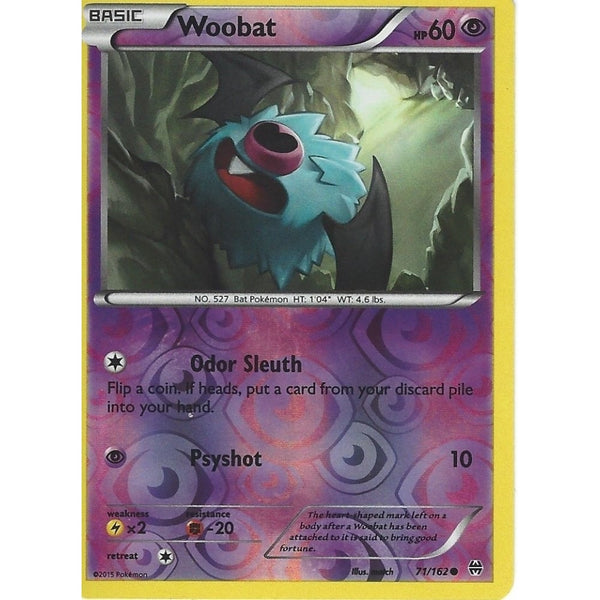POKEMON XY BREAK THROUGH - WOOBAT 71/162 REV HOLO