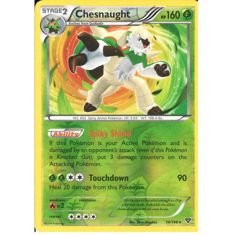 POKEMON XY - CHESNAUGHT 14/146 REV HOLO - Recaptured LTD POKEMON XY - CHESNAUGHT 14/146 REV HOLO - Recaptured LTD