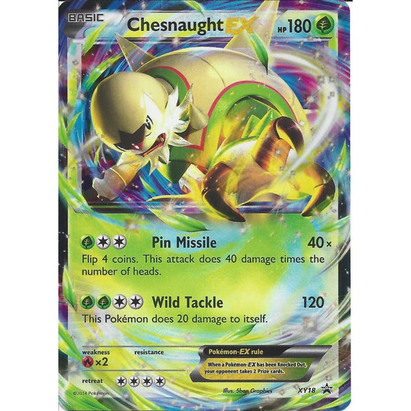 Pokemon XY - CHESNAUGHT EX XY18 - PROMO HOLO CARD - BLACK STAR - HALF ART