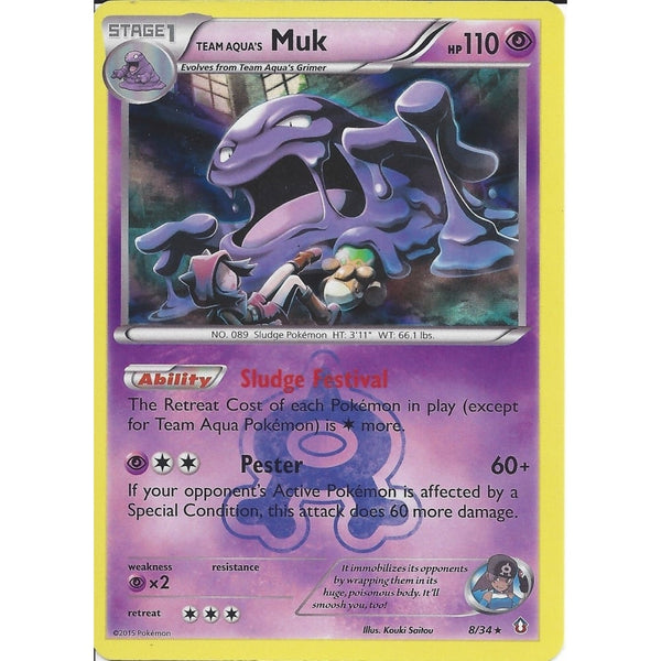 Pokemon XY DOUBLE CRISIS - TEAM AQUA&#039;S MUK 8/34 HOLO
