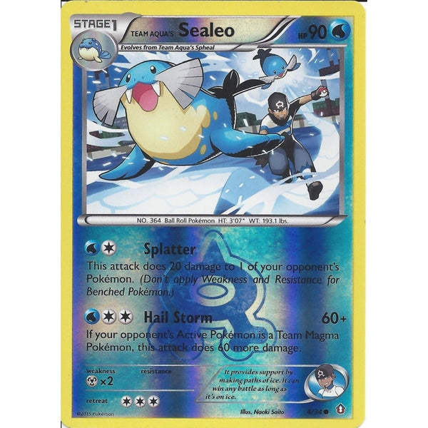 Pokemon XY DOUBLE CRISIS - TEAM AQUA'S SEALEO 4/34 REV HOLO