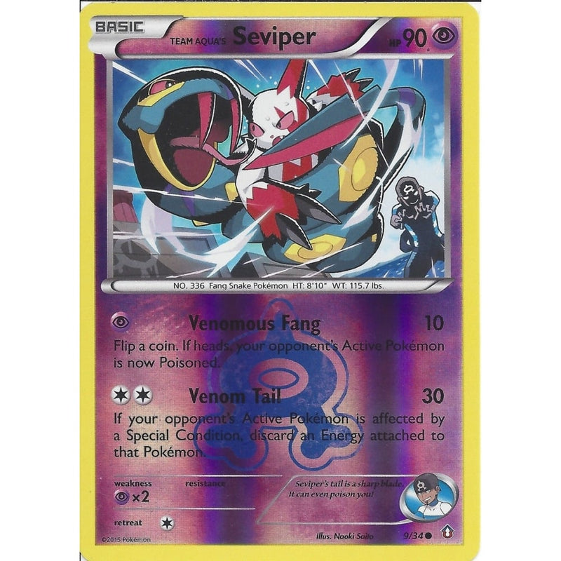 Pokemon XY DOUBLE CRISIS - TEAM AQUA'S SEVIPER 9/34 REV HOLO - Recaptured LTD Pokemon XY DOUBLE CRISIS - TEAM AQUA'S SEVIPER 9/34 REV HOLO - Recaptured LTD