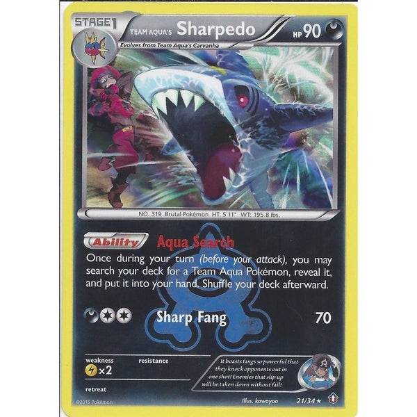 Pokemon XY DOUBLE CRISIS - TEAM AQUA'S SHARPEDO 21/34 HOLO