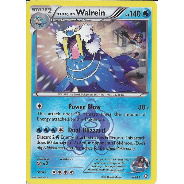 Pokemon XY DOUBLE CRISIS - TEAM AQUA'S WALREIN 5/34 HOLO