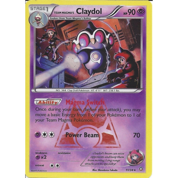 Pokemon XY DOUBLE CRISIS - TEAM MAGMA'S CLAYDOL 11/34 HOLO