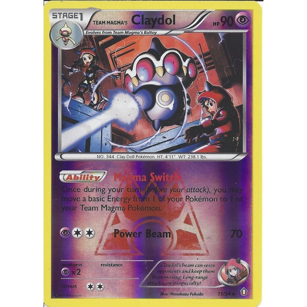 Pokemon XY DOUBLE CRISIS - TEAM MAGMA'S CLAYDOL 11/34 REV HOLO