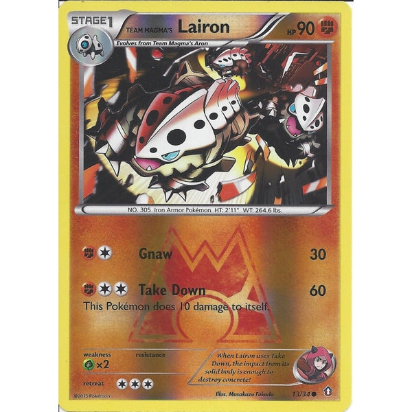 Pokemon XY DOUBLE CRISIS - TEAM MAGMA'S LAIRON 13/34 REV HOLO