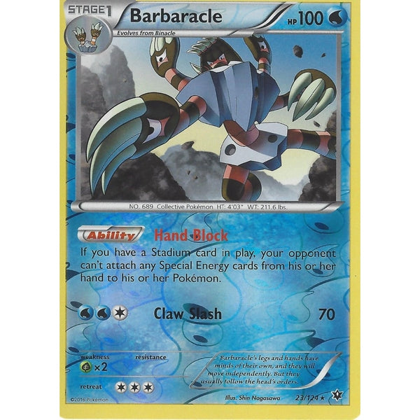 POKEMON XY FATES COLLIDE - BARBARACLE - 23/124 REVERSE HOLO