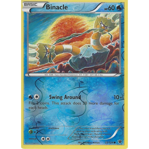 POKEMON XY FATES COLLIDE - BINACLE - 22/124 REVERSE HOLO