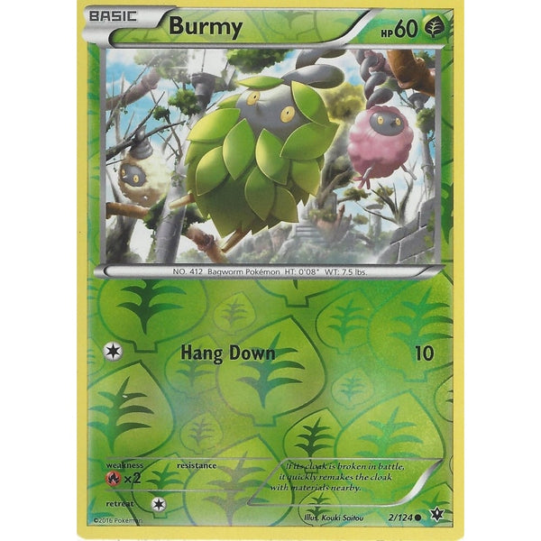 POKEMON XY FATES COLLIDE - BURMY - 2/124 REVERSE HOLO