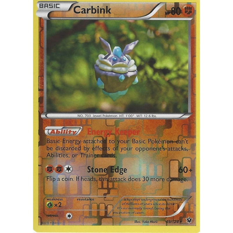 POKEMON XY FATES COLLIDE - CARBINK - 49/124 REVERSE HOLO - Recaptured LTD POKEMON XY FATES COLLIDE - CARBINK - 49/124 REVERSE HOLO - Recaptured LTD