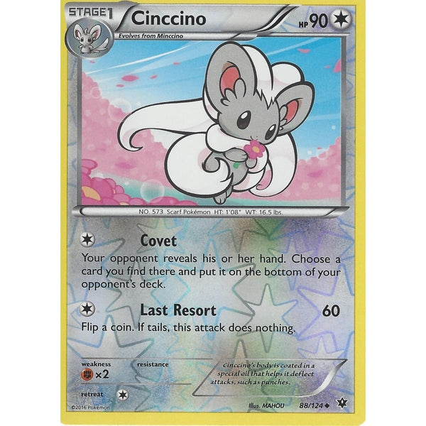 POKEMON XY FATES COLLIDE - CINCCINO - 88/124 REVERSE HOLO