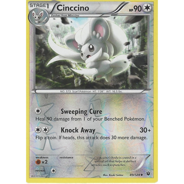 POKEMON XY FATES COLLIDE - CINCCINO - 89/124 REVERSE HOLO