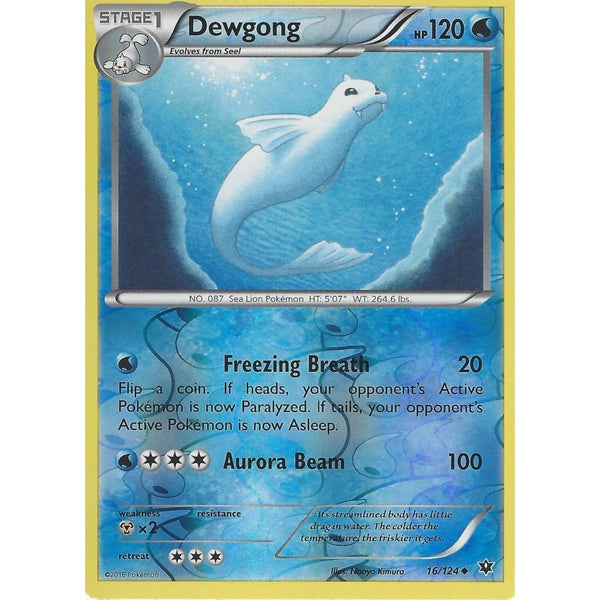 POKEMON XY FATES COLLIDE - DEWGONG - 16/124 REVERSE HOLO