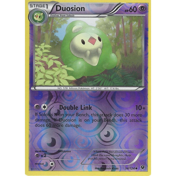 POKEMON XY FATES COLLIDE - DUOSION - 34/124 REVERSE HOLO