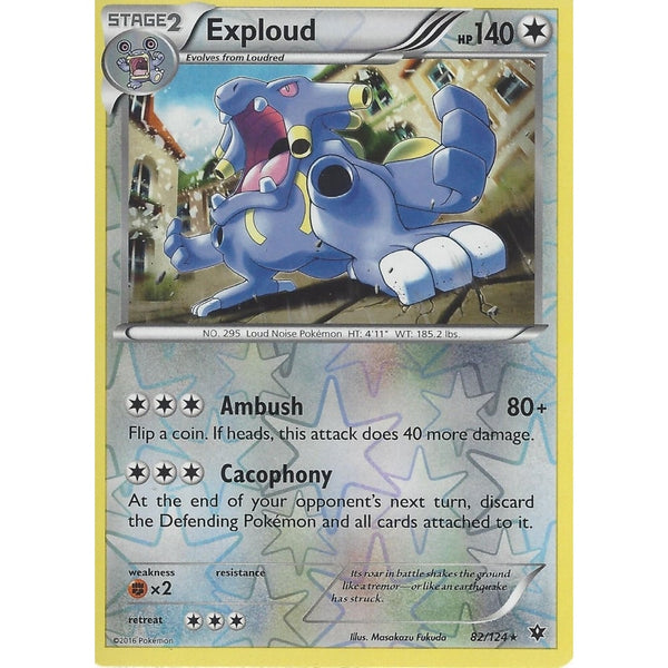 POKEMON XY FATES COLLIDE - EXPLOUD - 82/124 REVERSE HOLO