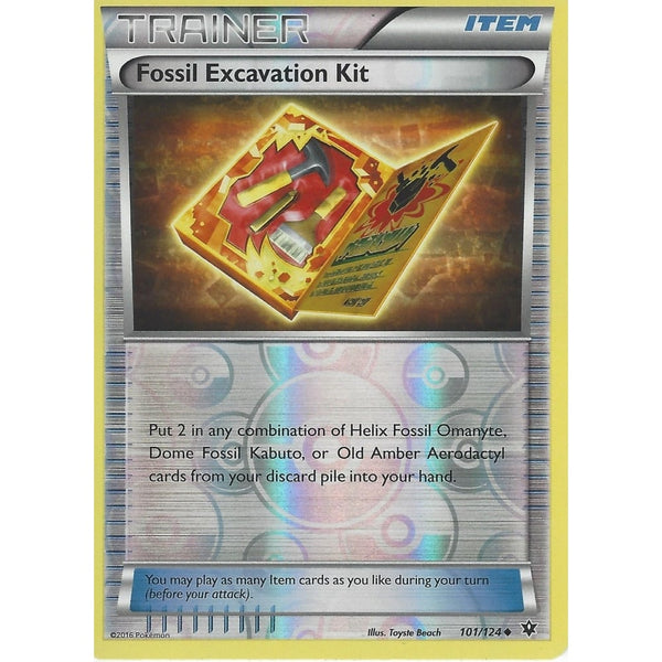 POKEMON XY FATES COLLIDE - FOSSIL EXCAVATION KIT 101/124 REVERSE HOLO