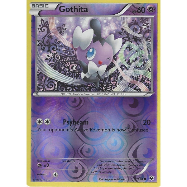 POKEMON XY FATES COLLIDE - GOTHITA - 32/124 REVERSE HOLO