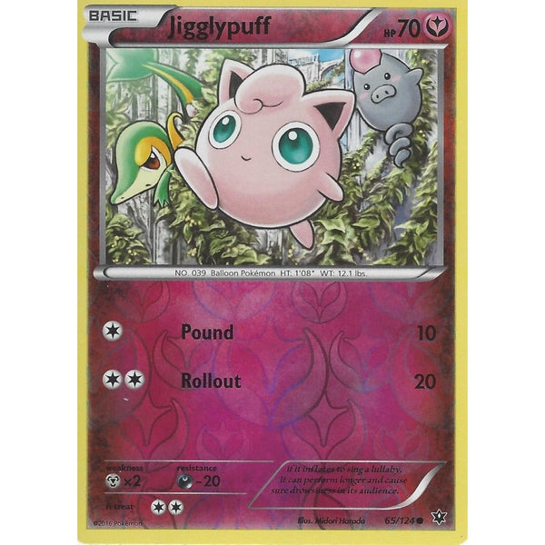 POKEMON XY FATES COLLIDE - JIGGLYPUFF - 65/124 REVERSE HOLO