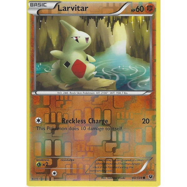 POKEMON XY FATES COLLIDE - LARVITAR - 40/124 REVERSE HOLO