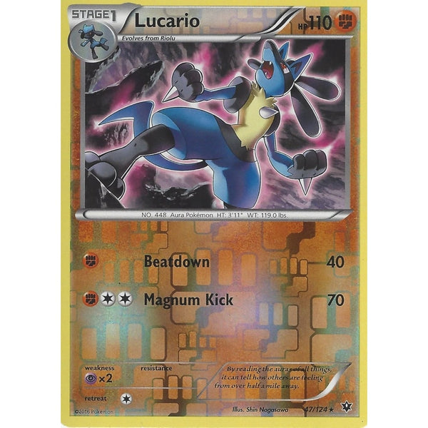 POKEMON XY FATES COLLIDE - LUCARIO - 47/124 REVERSE HOLO