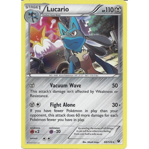 Pokemon XY FATES COLLIDE - LUCARIO 63/124  HOLO