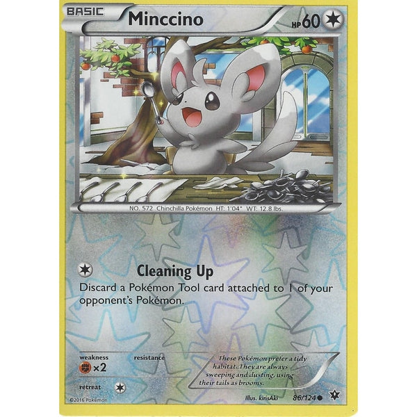 POKEMON XY FATES COLLIDE - MINCCINO - 86/124 REVERSE HOLO