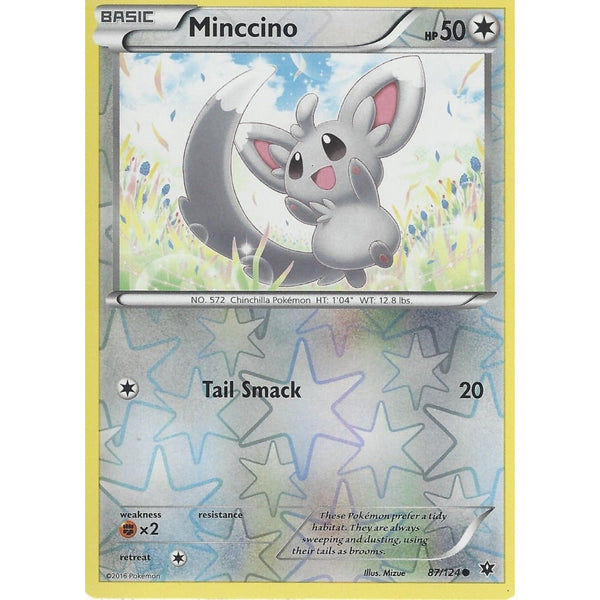 POKEMON XY FATES COLLIDE - MINCCINO - 87/124 REVERSE HOLO